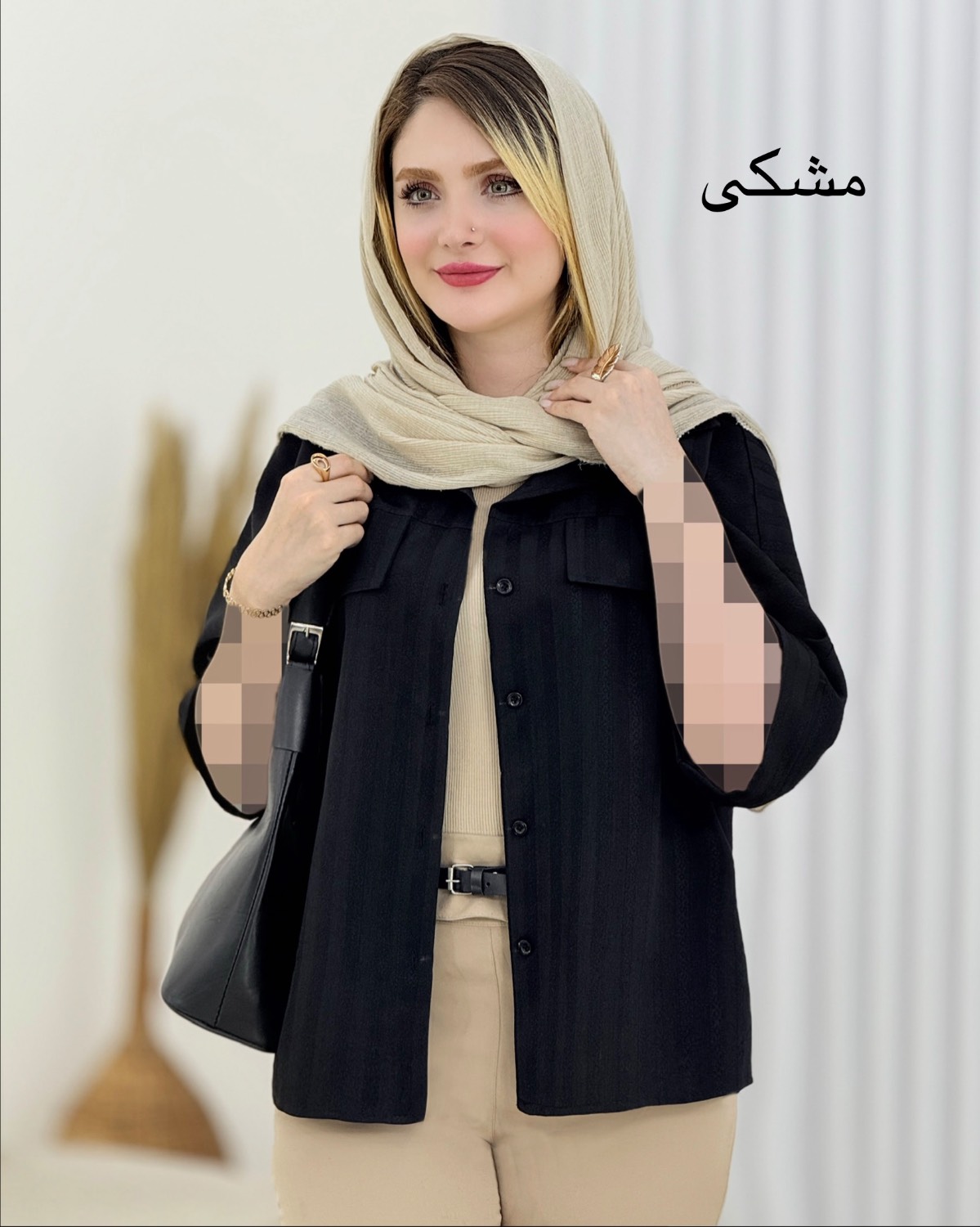 شومیز راه راه جیب نما کد i761
