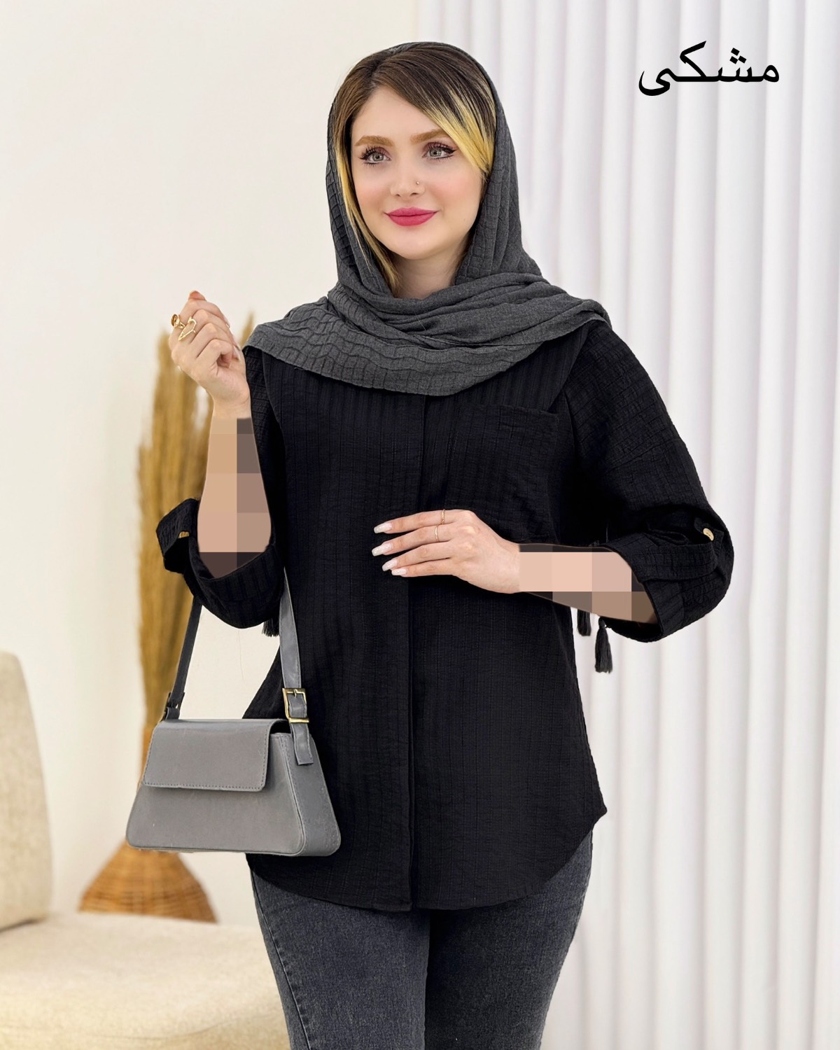 شومیز پشت دکمه شانتون ژاکارد کد i712