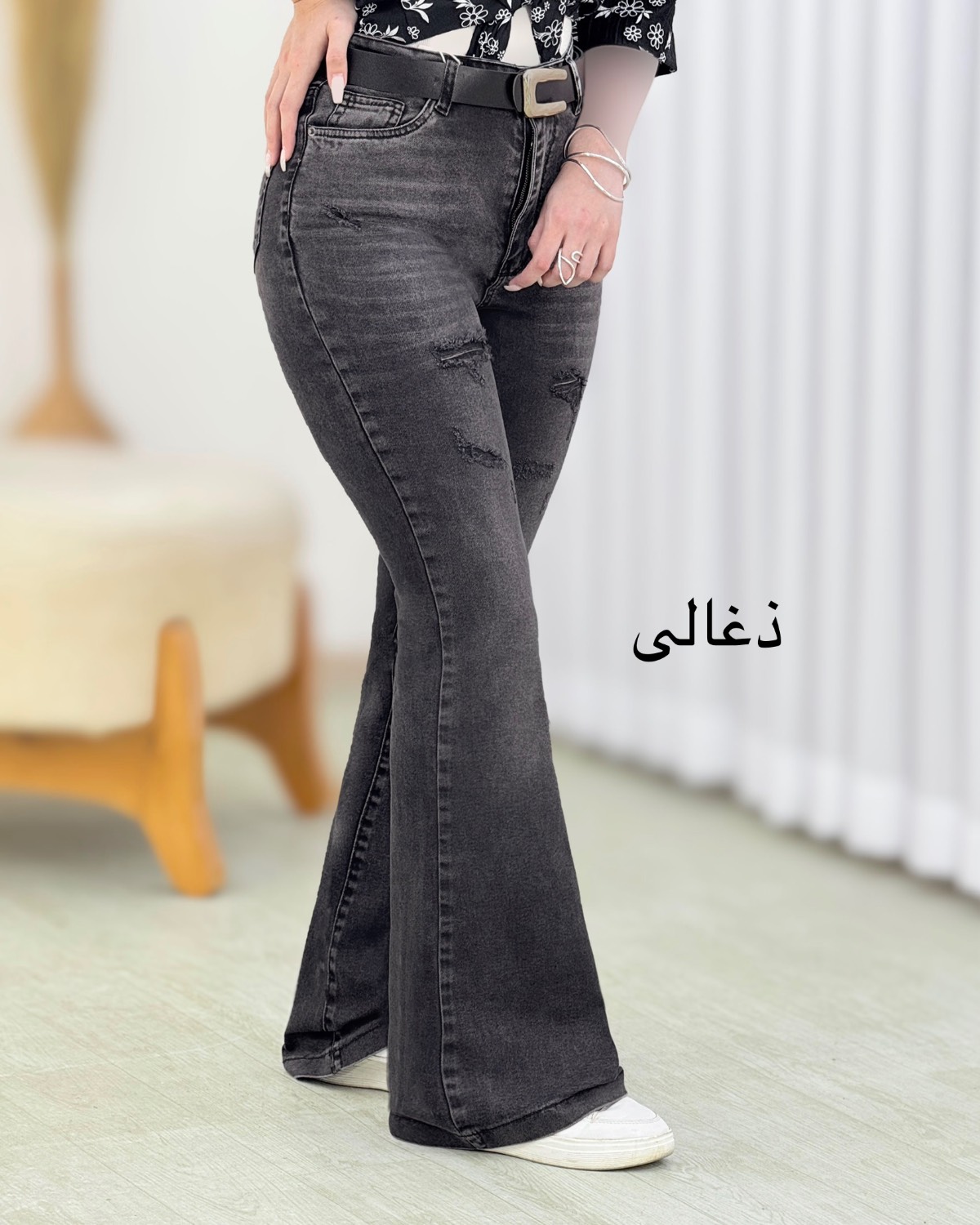 شلوار جین دمپا گشاد زنانه کد i803