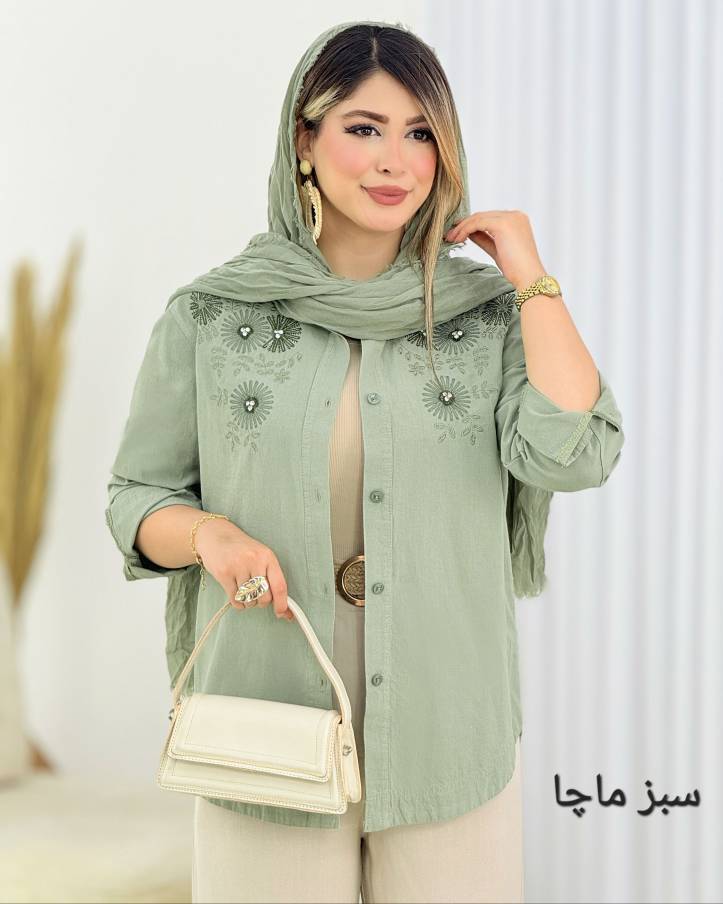 مانتو لینن منجوق دوزی کد i782