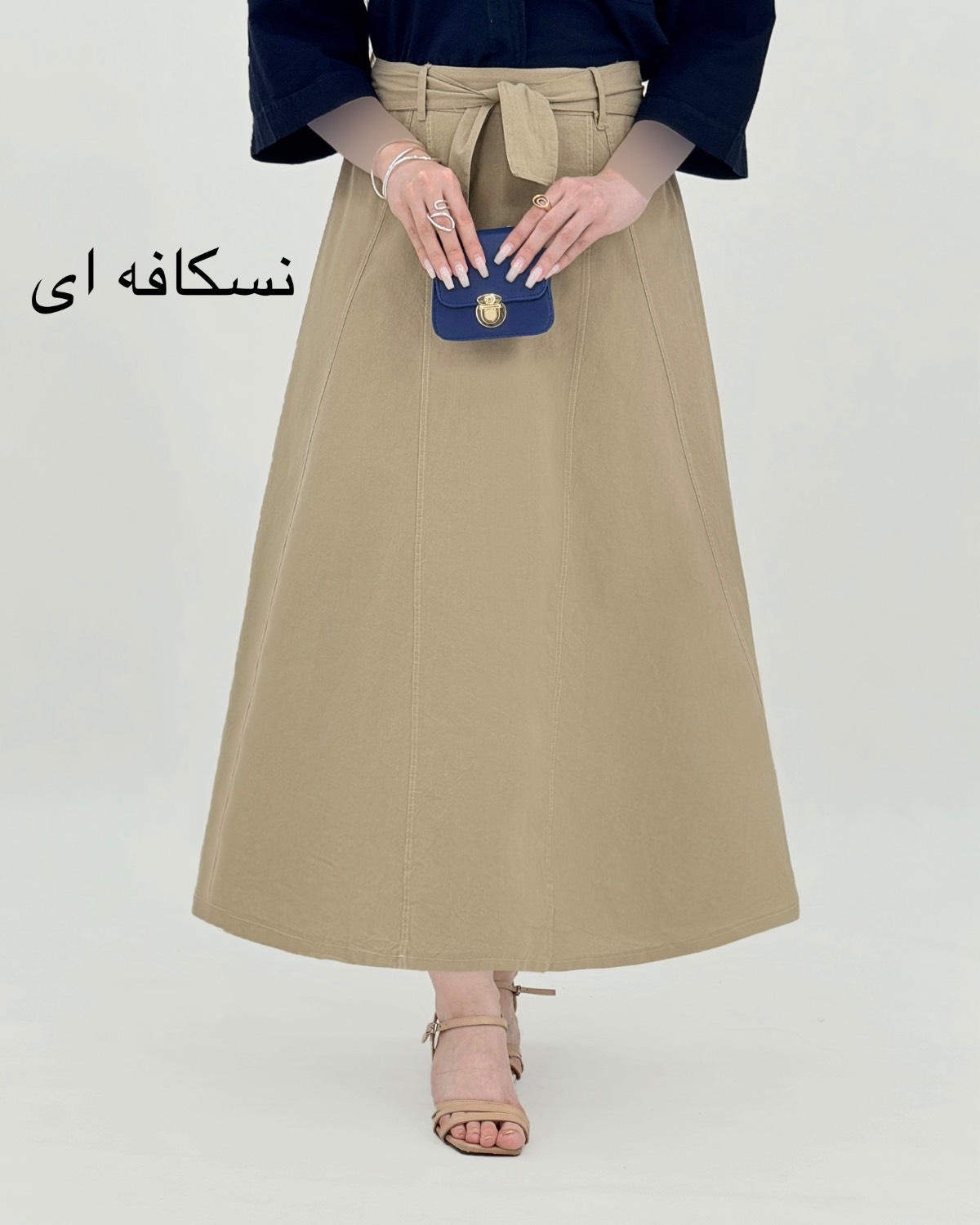 دامن جلو بندی لینن جناغی زارا کد i795