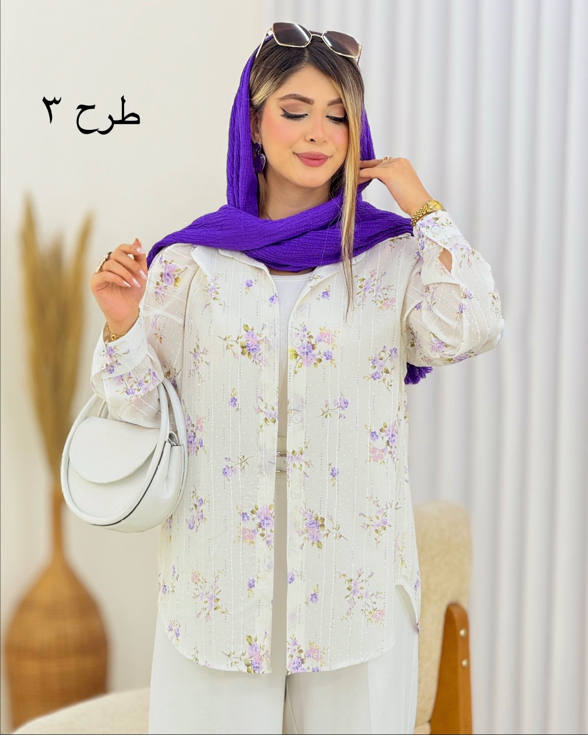 شومیز نگینی طرح گل کد i807