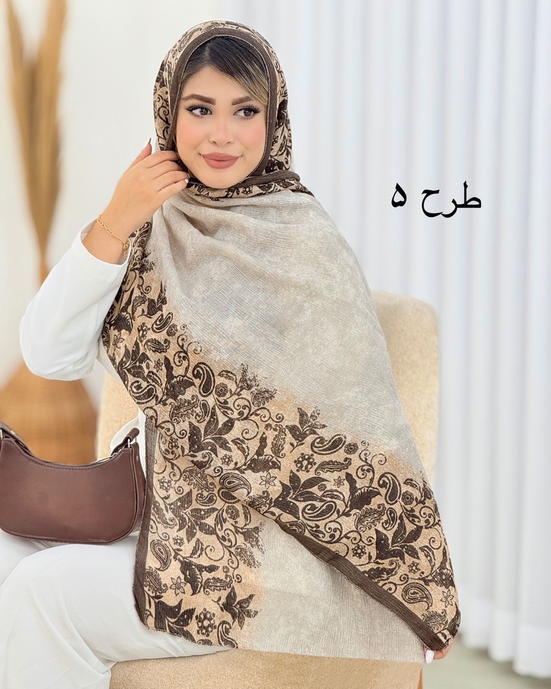 شال نخی دورنگ طرحدار کد i640