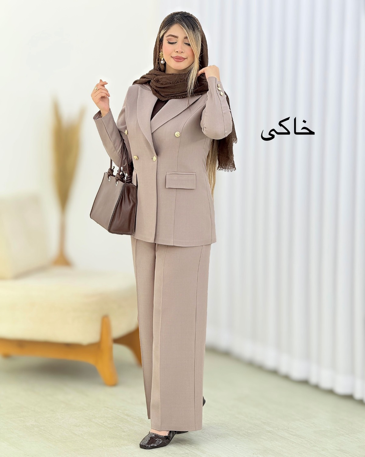 ست کت و شلوار بزیاق یقه انگلیسی کد i720