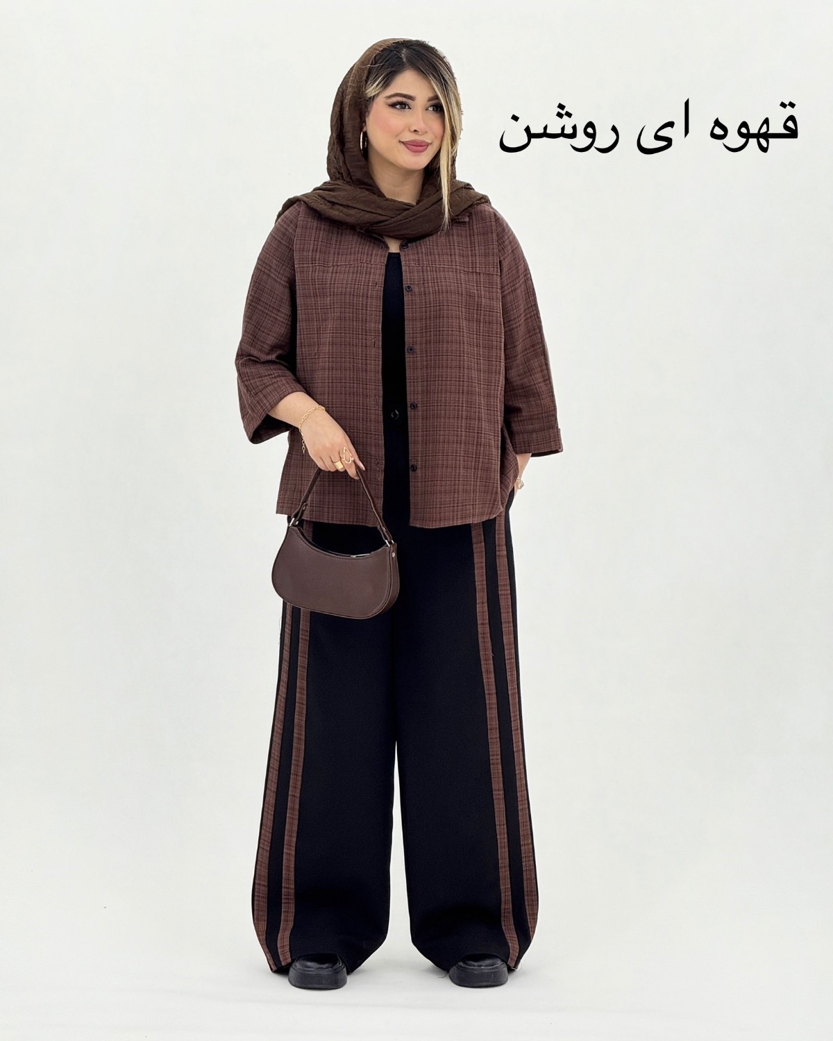 ست شومیز و شلوار دوخط پشت پیل کد i752