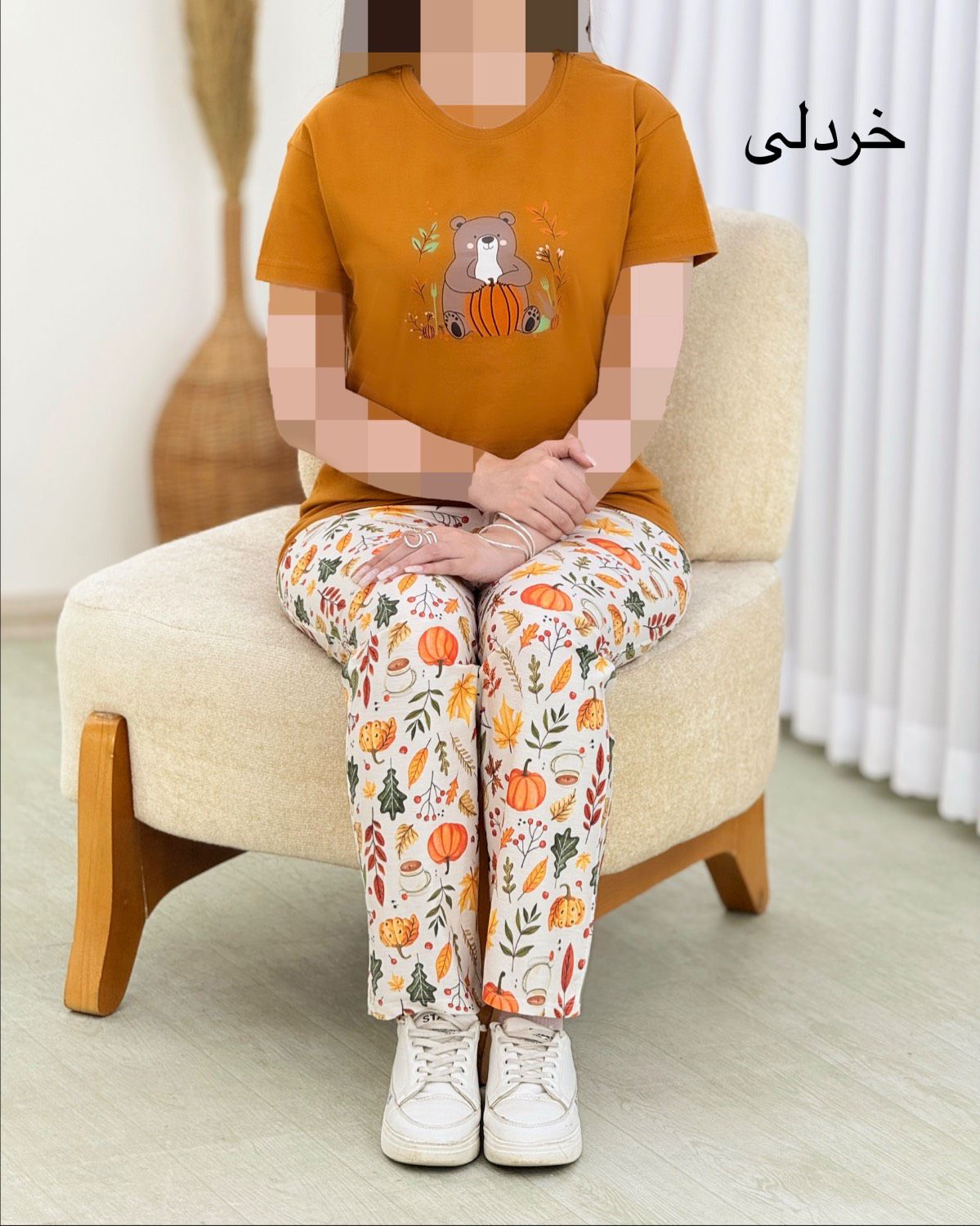 تیشرت شلوار چاپی کمر کش نخ پنبه کد i494