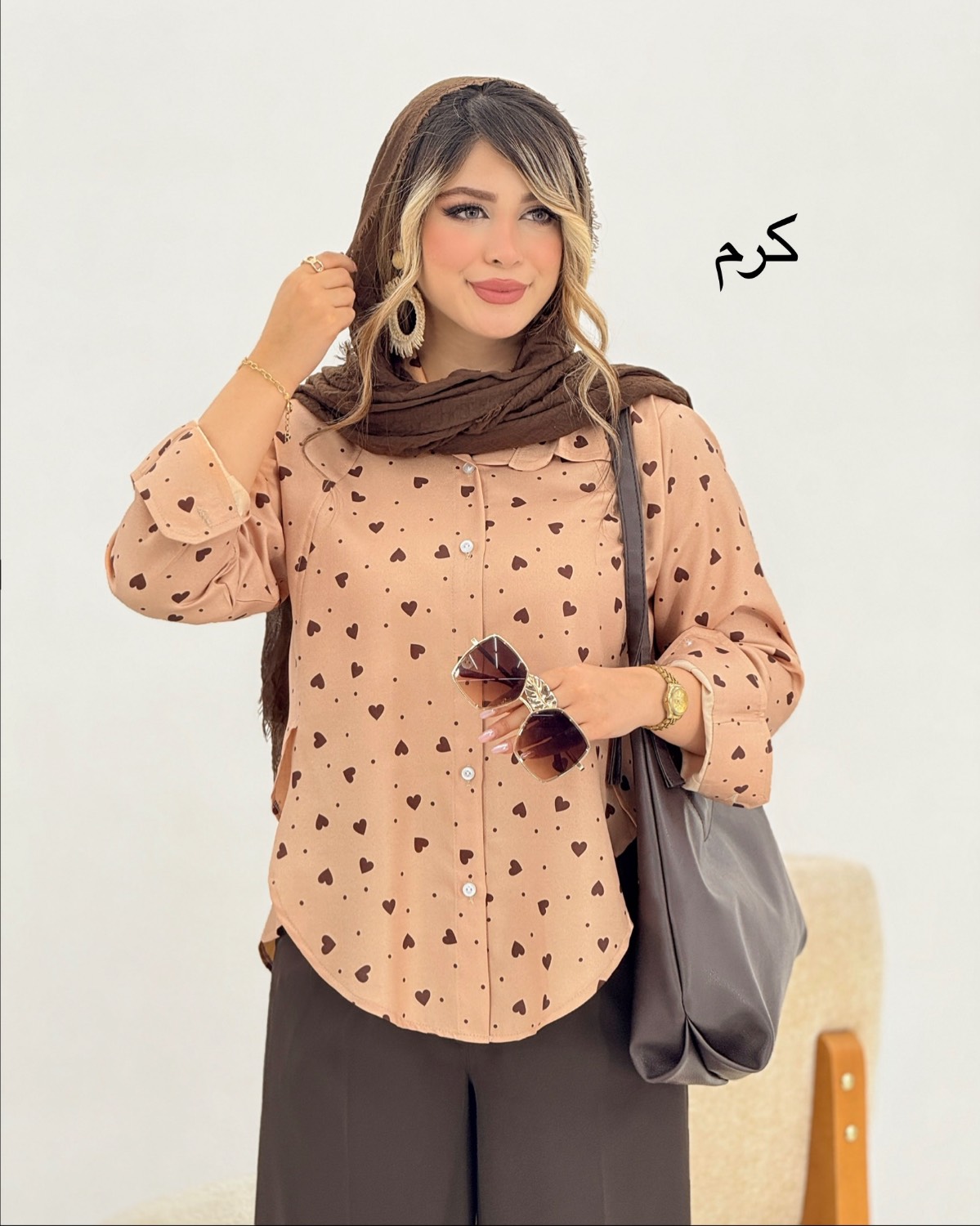 شومیز چاکدار قلبی صوفیا کد i863