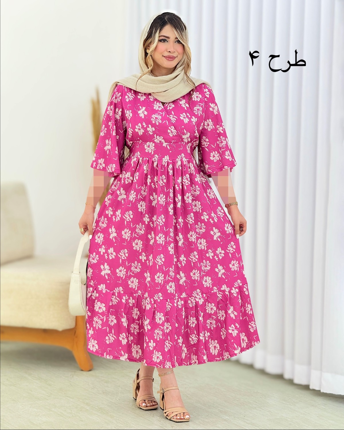 پیراهن ساحلی بوگاتی گلدار کد i725