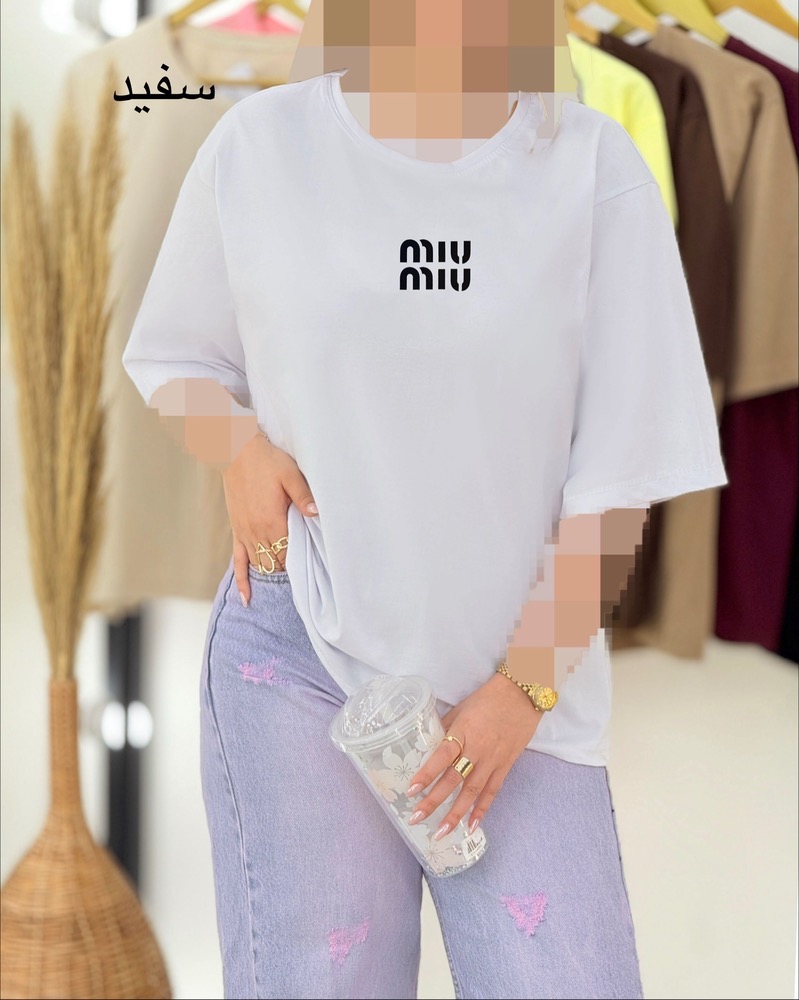 تیشرت باکسی چاپ میو میو (miu miu) کد i440
