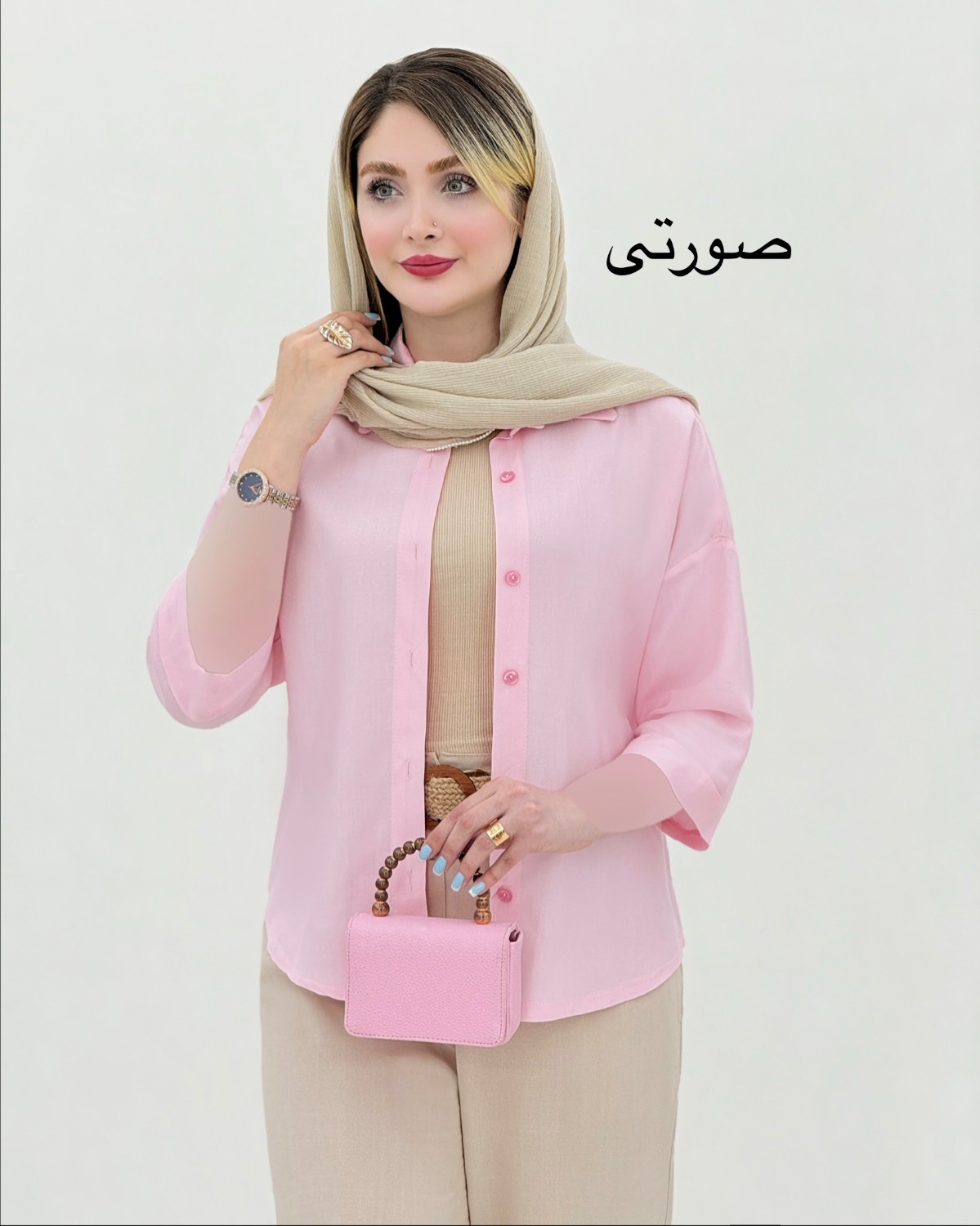 شومیز باکسی پاستیلی کد i874