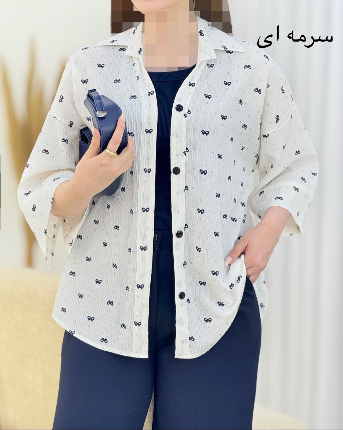 شومیز پاپیون‌ اطلس کد i734