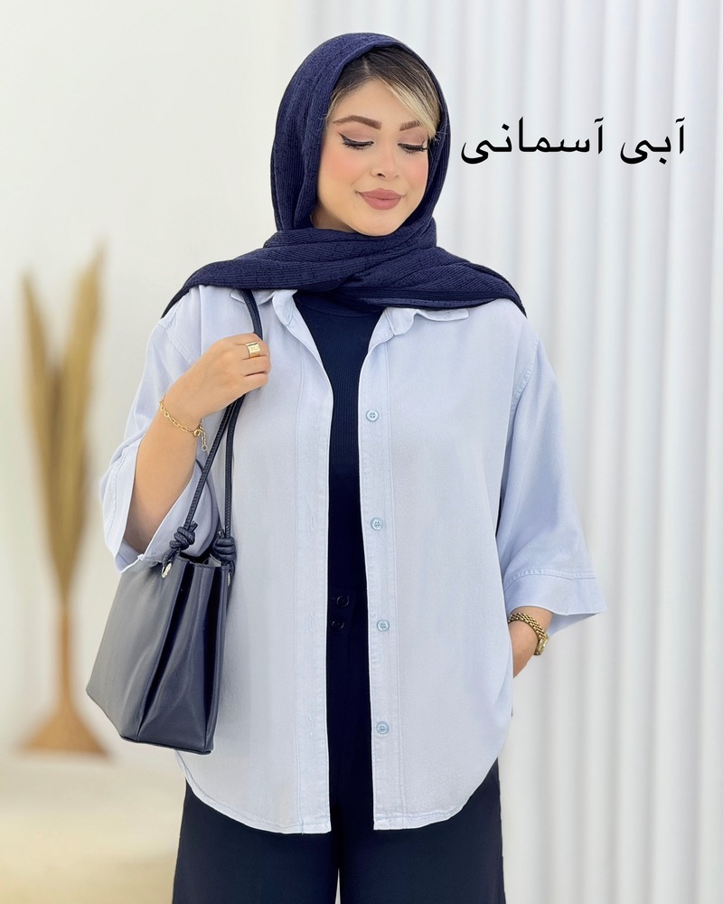 شومیز کتان سیلک هلال‌دار کد i464