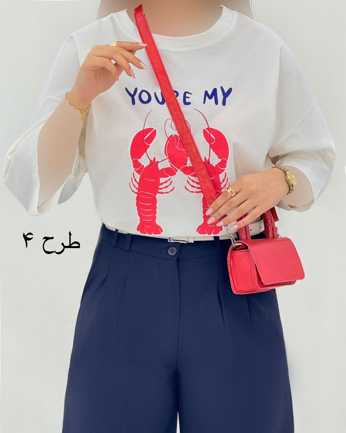 تیشرت باکسی چاپی کد I768