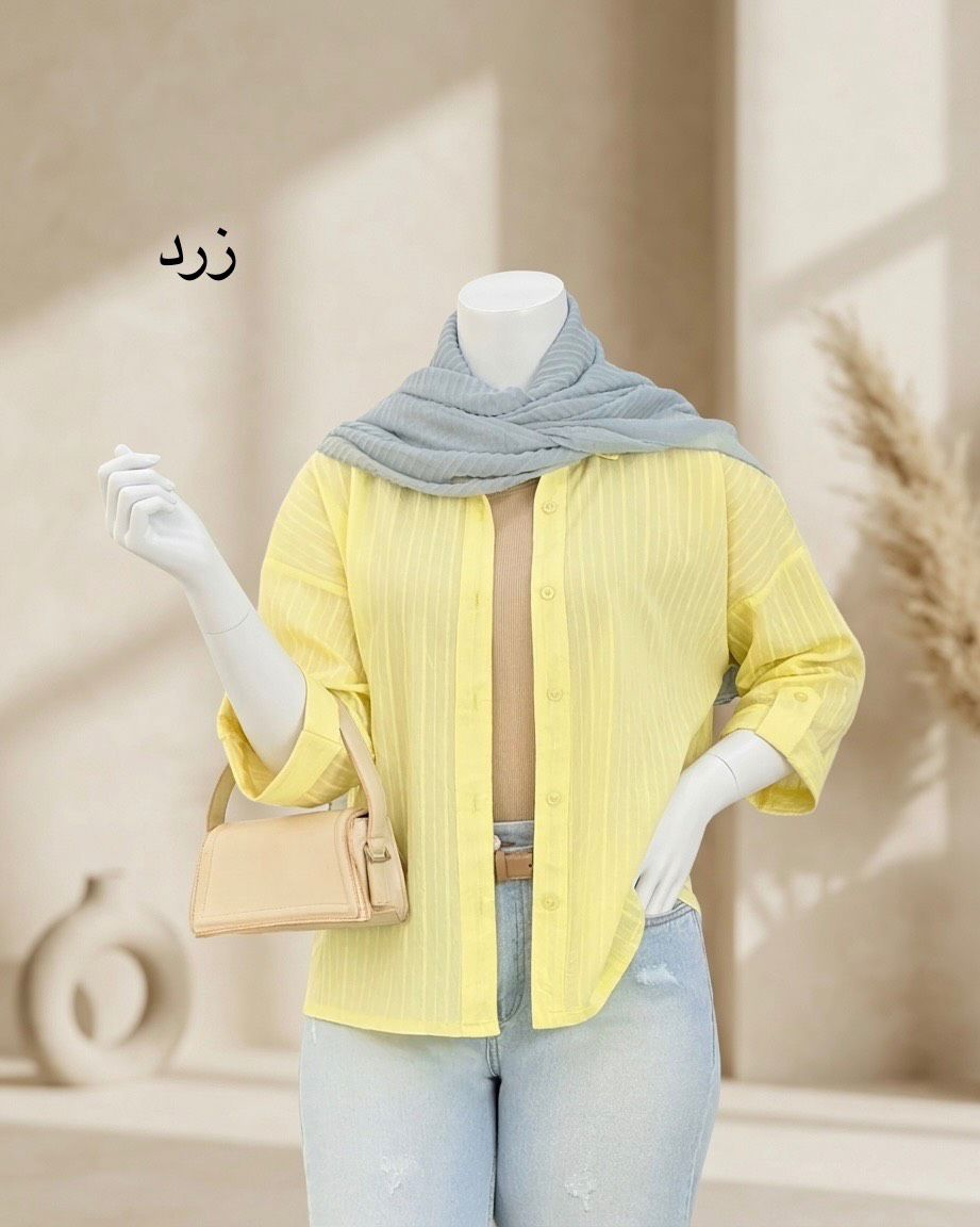 شومیز راه راه پری شیشه ای کد i735
