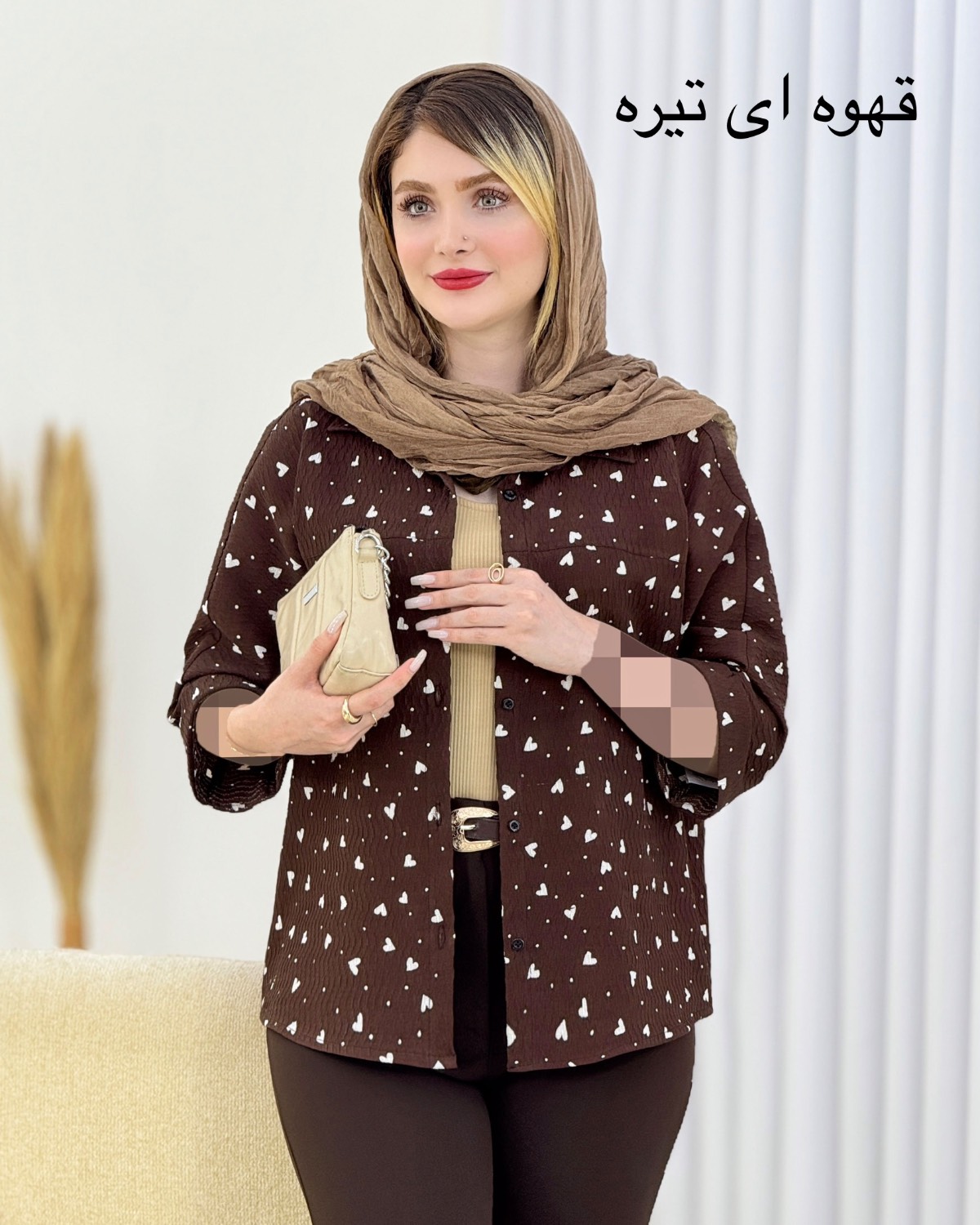 شومیز آستین پاکتی طرح قلب کد i762