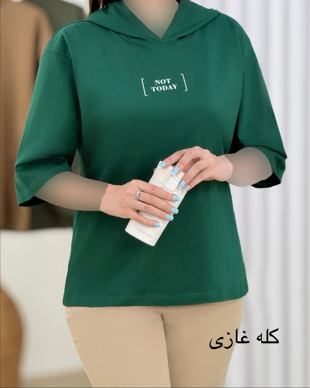 تیشرت باکسی کلاه‌دار کد i416