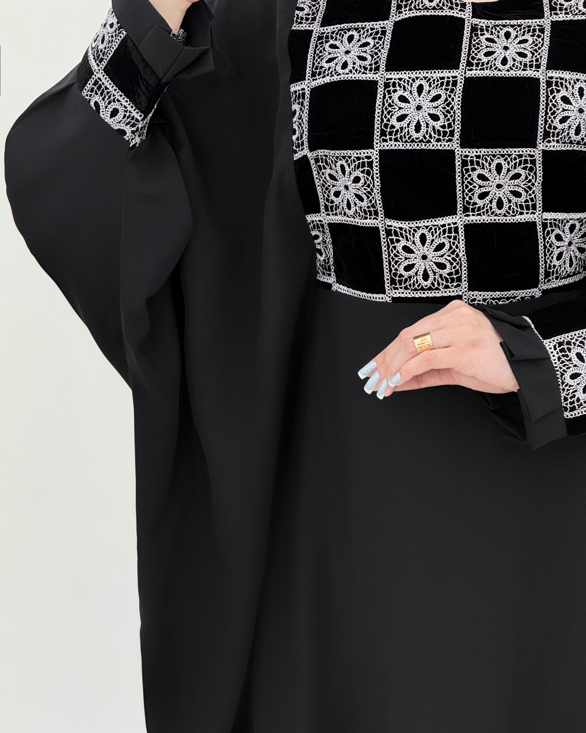 مانتو عبایی کرپ خرج کار کد i885