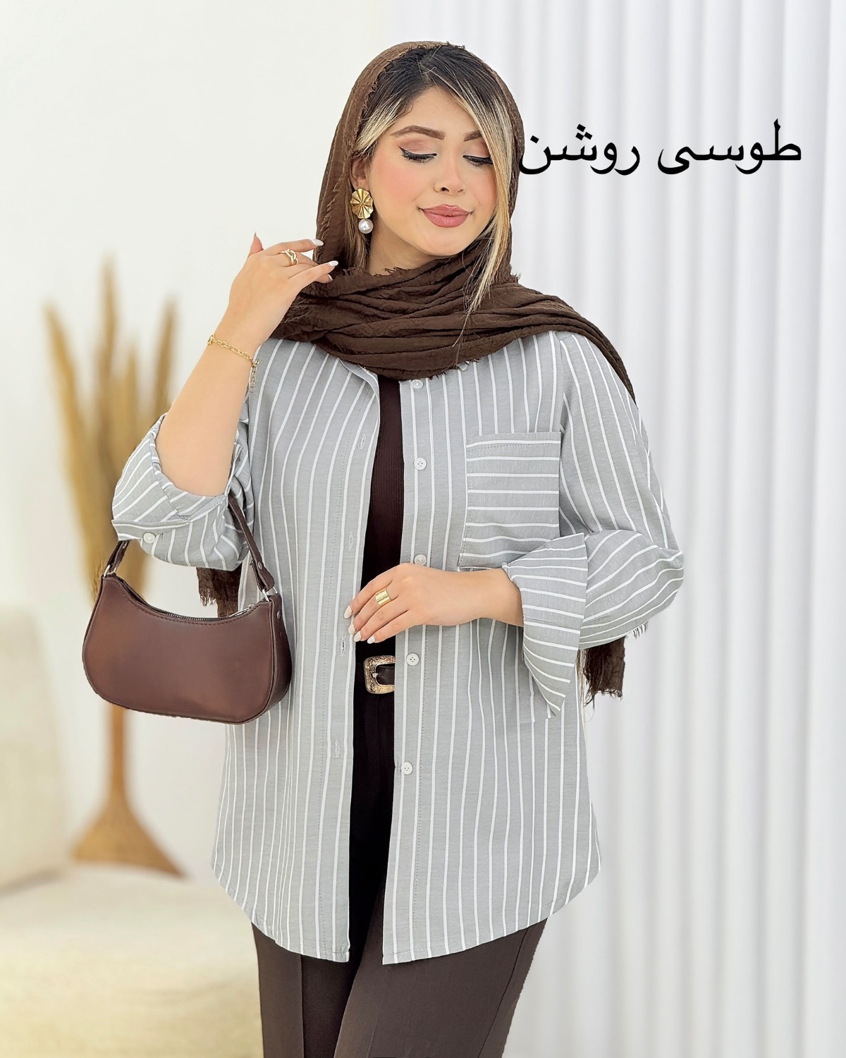 مانتو راه راه درشت کد I719