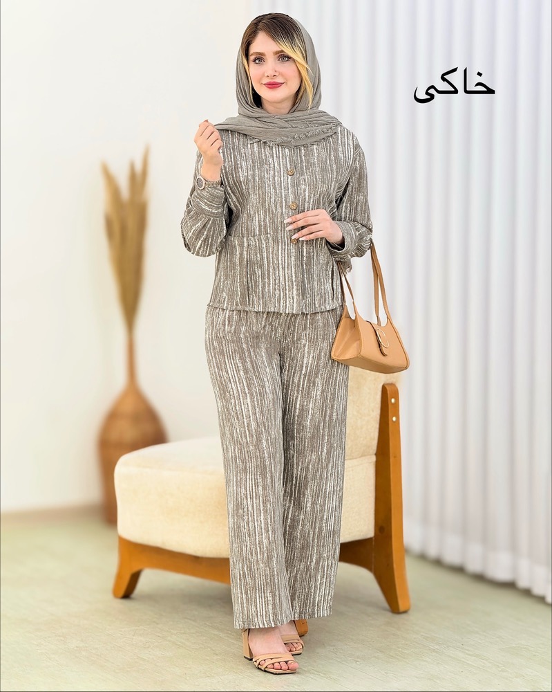 ست شومیز و شلوار گازوئیلی لینن کد i741