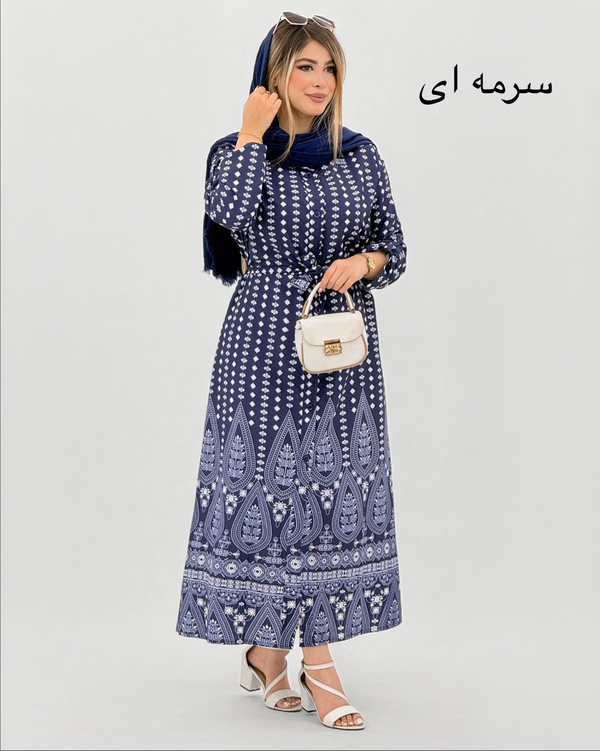 پیراهن بلند جلو دکمه ینزی کد i864