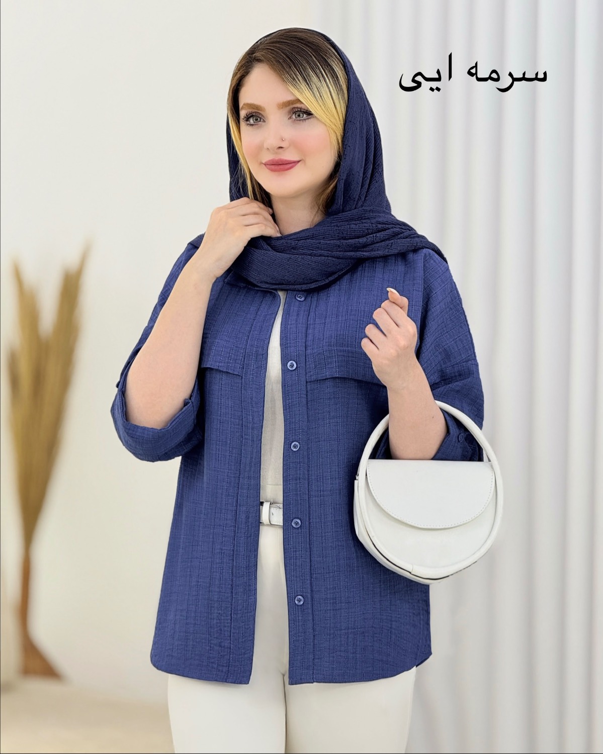 شومیز آستین پاکتی دکمه نما کد i711