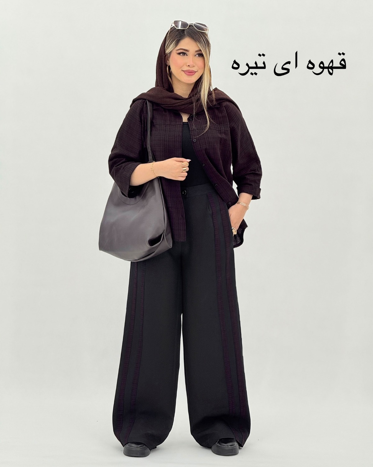 ست شومیز و شلوار دوخط پشت پیل کد i752