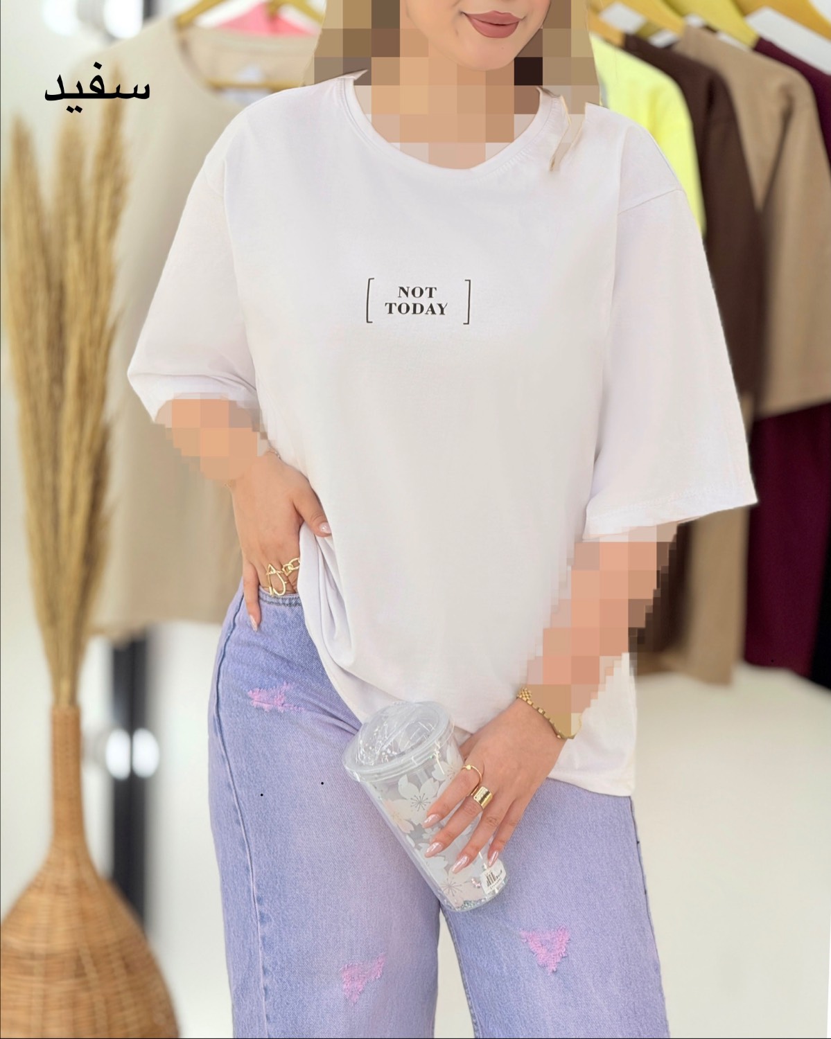 تیشرت باکسی چاپی نخ پنبه کد i415