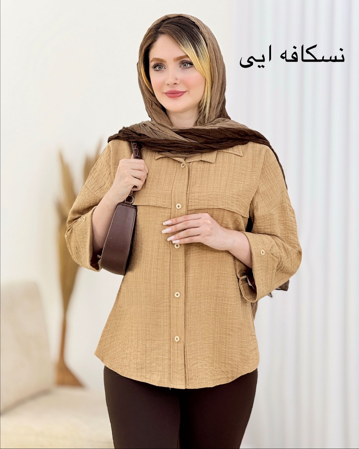 شومیز آستین پاکتی دکمه نما کد i711