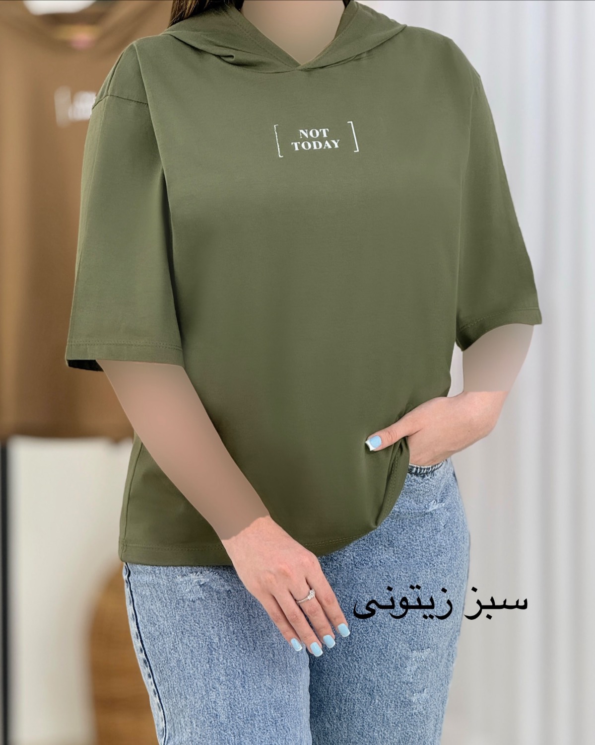 تیشرت باکسی کلاه‌دار کد i416