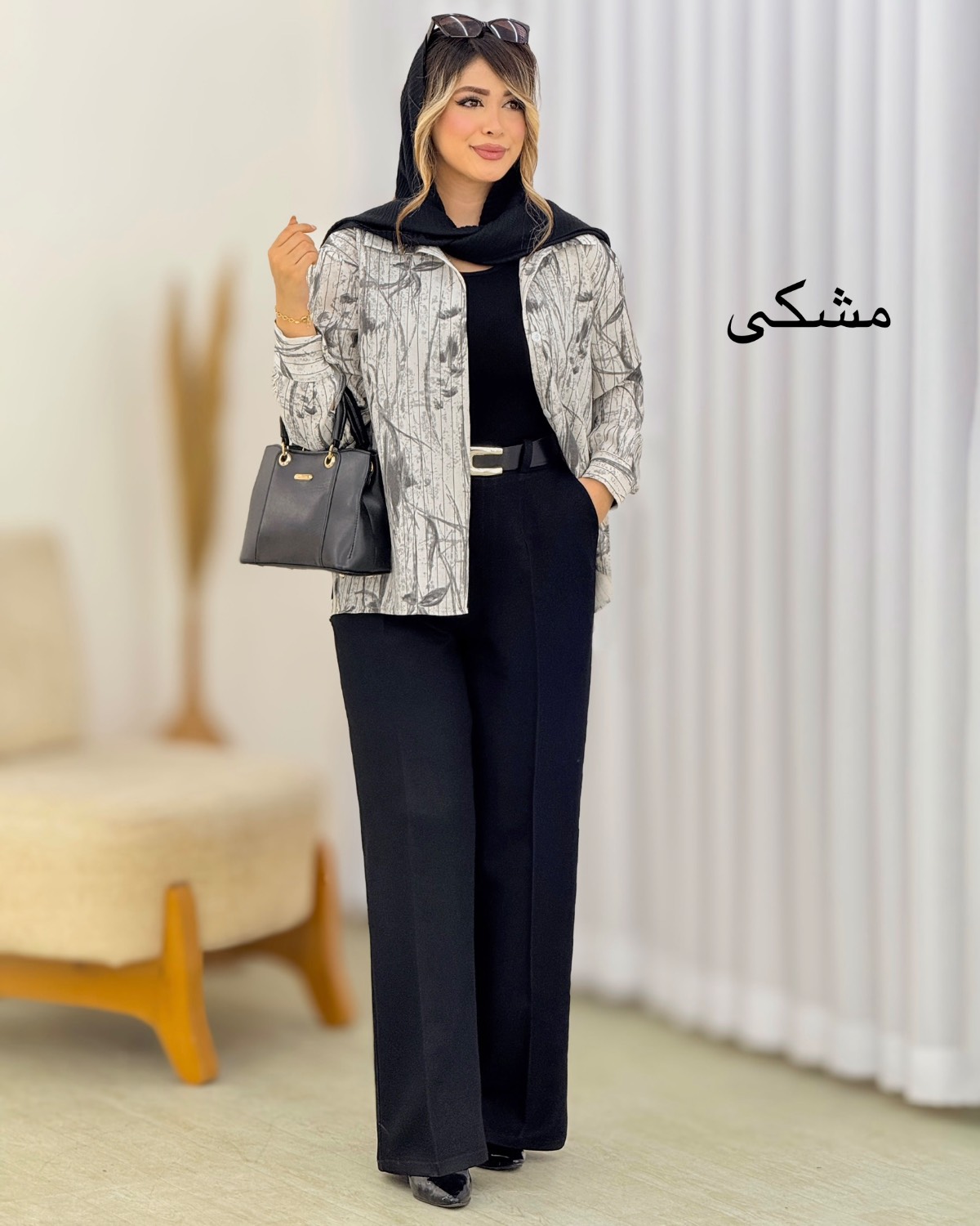 ست شومیز شلوار طرحدار چاپی کد i843