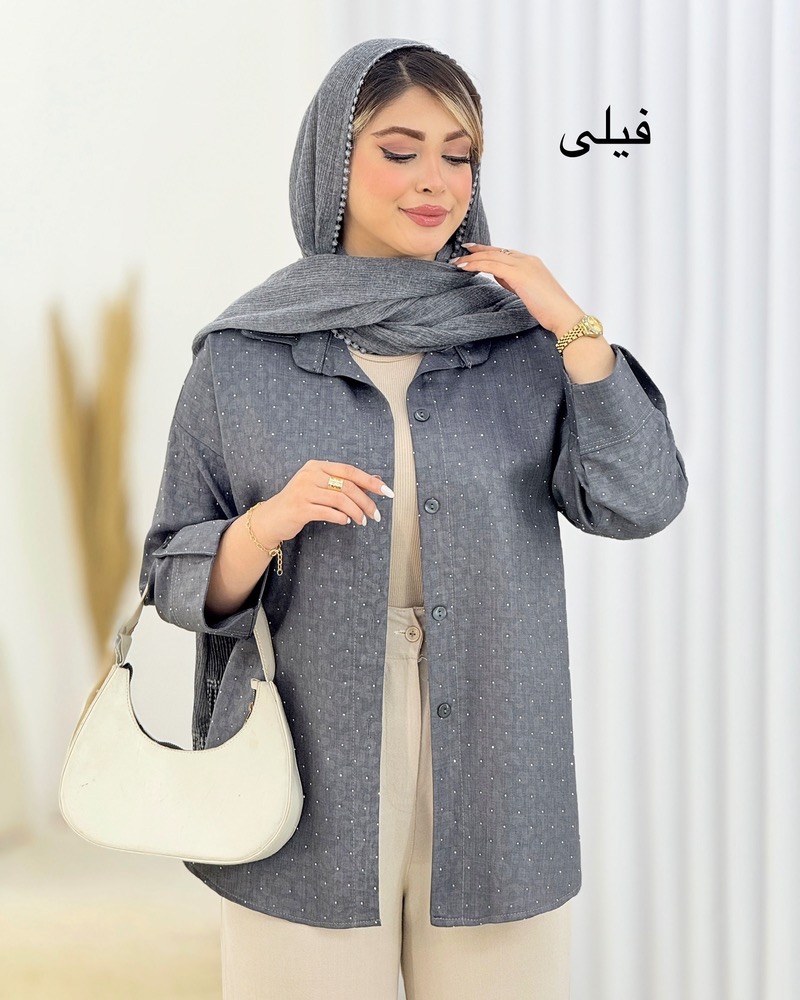 شومیز صوفیا نگینی پاگون‌دار کد i615