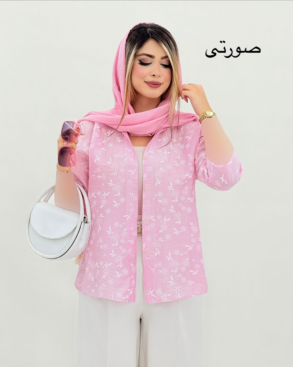 شومیز طرح گل پیگمنتی کد i805