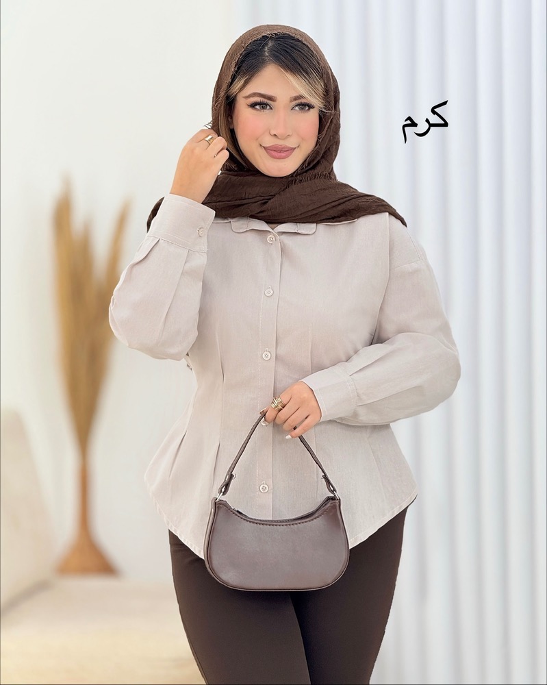 شومیز لینن کمرکش کد i699