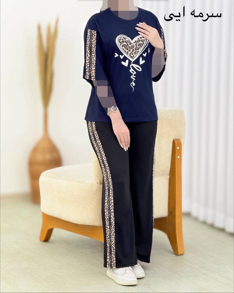 ست تیشرت شلوار پلنگی کد I634