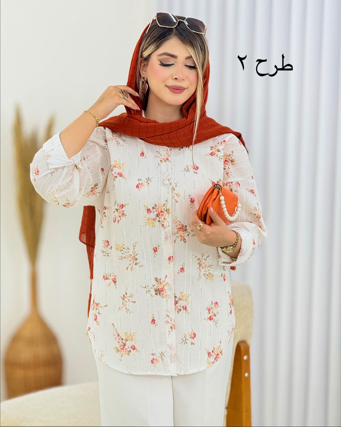 شومیز نگینی طرح گل کد i807