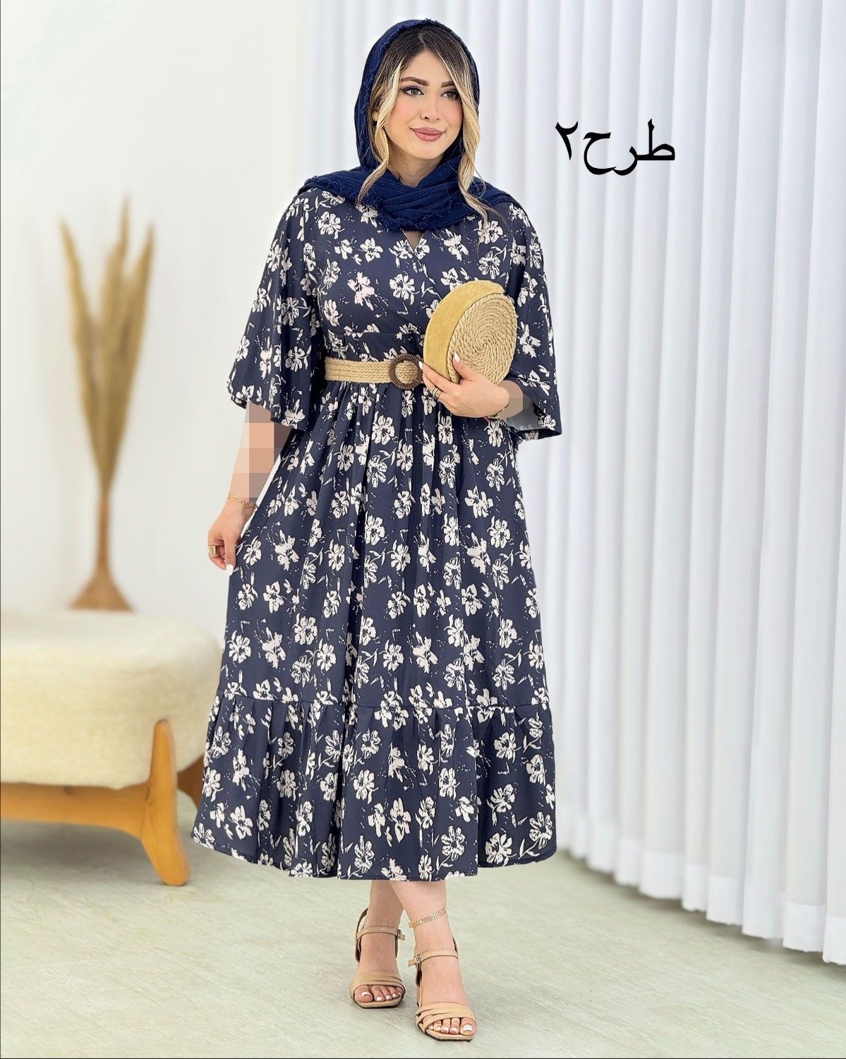 پیراهن ساحلی بوگاتی گلدار کد i725
