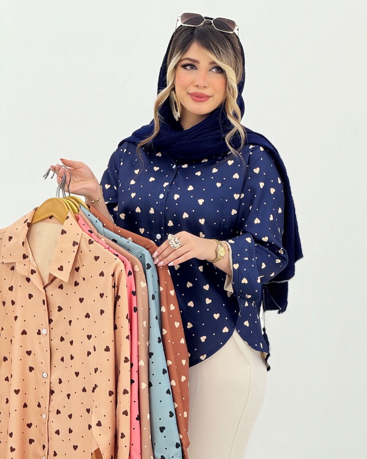 شومیز چاکدار قلبی صوفیا کد i863
