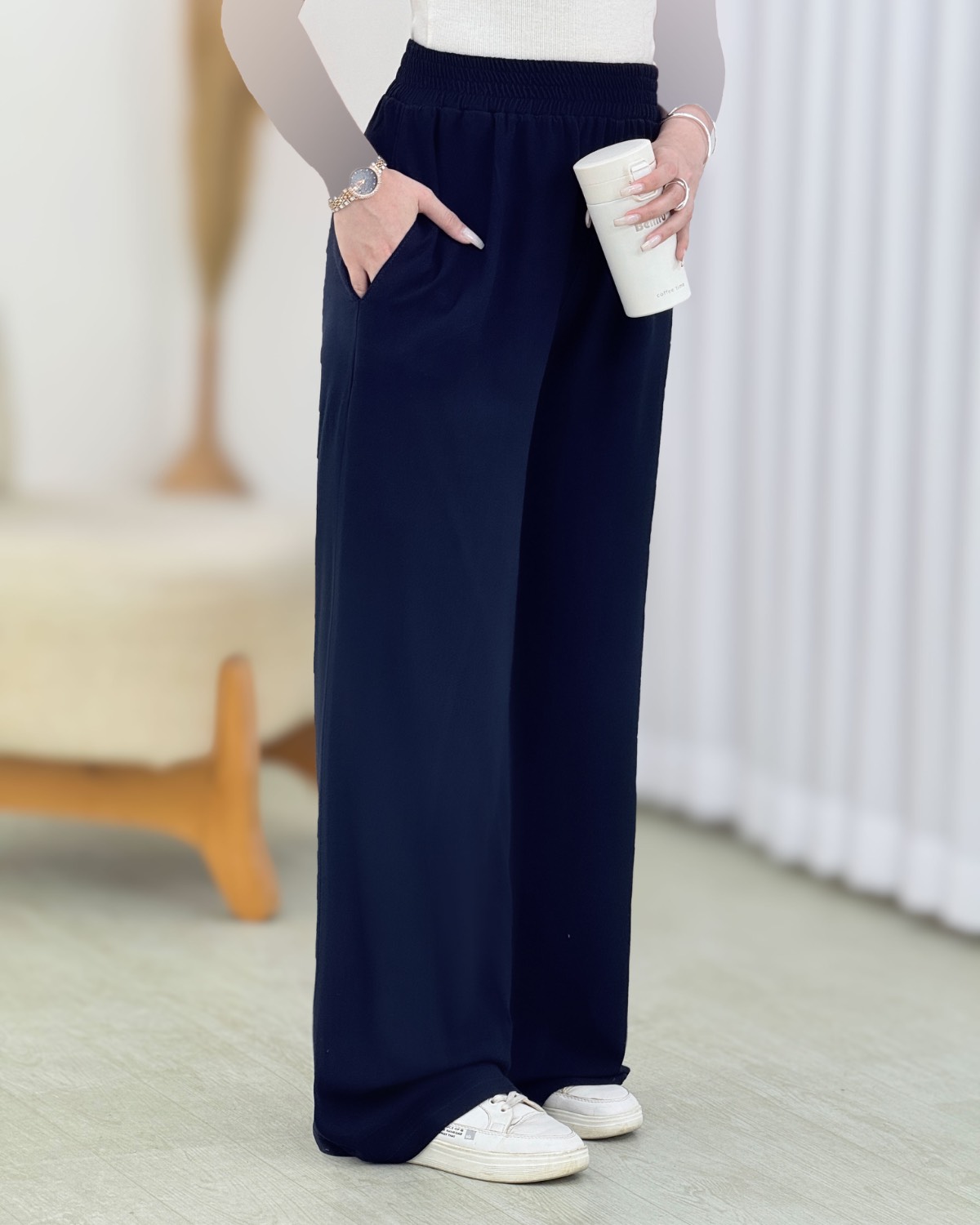 شلوار بگ کمر کش بامبو کد i799
