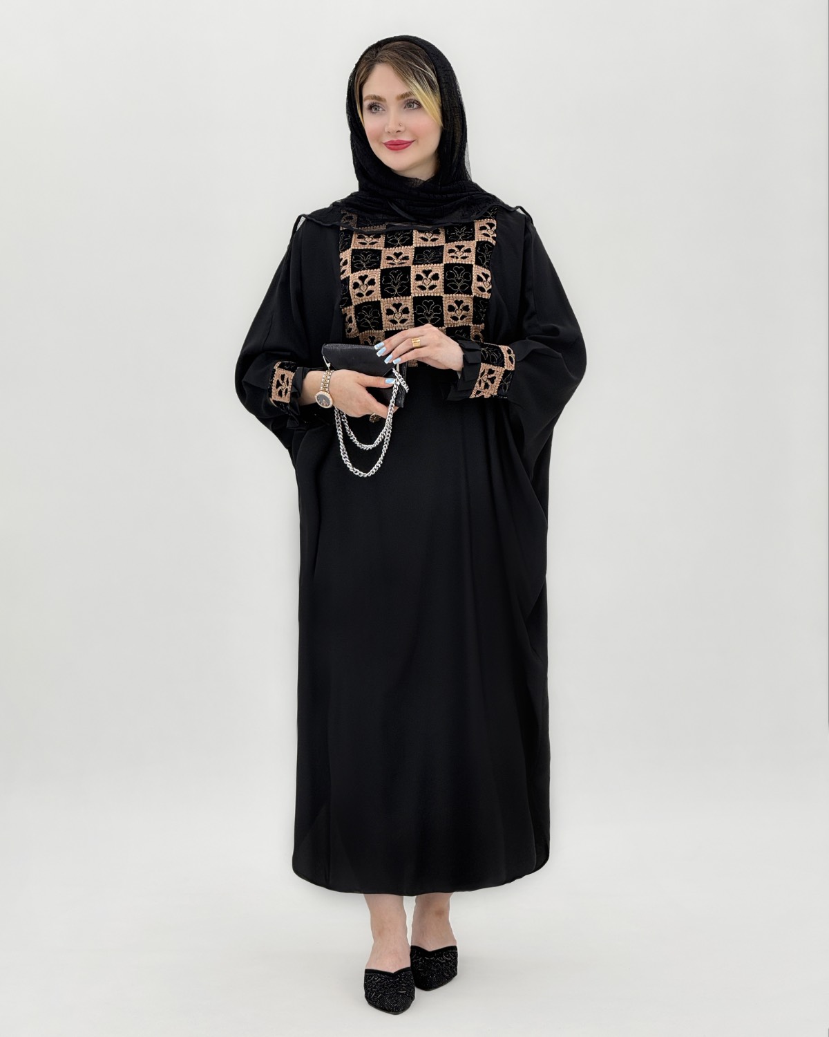 مانتو عبایی کرپ خرج کار کد i885