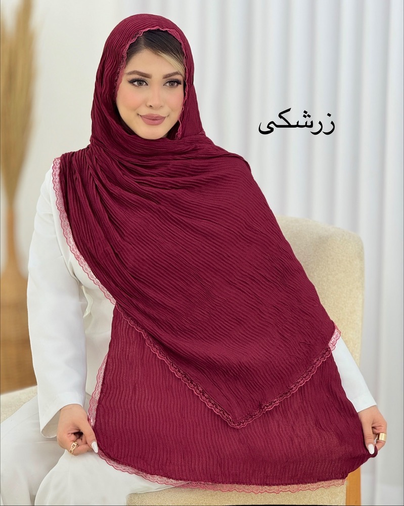 شال پلیسه دانتل نخی کد i536