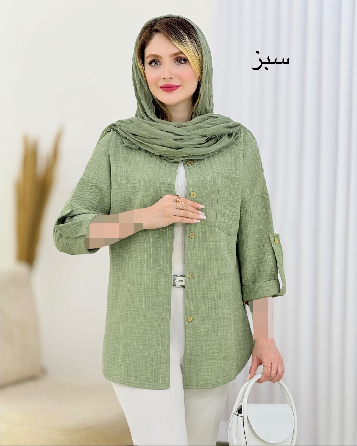 شومیز پشت دکمه شانتون ژاکارد کد i712