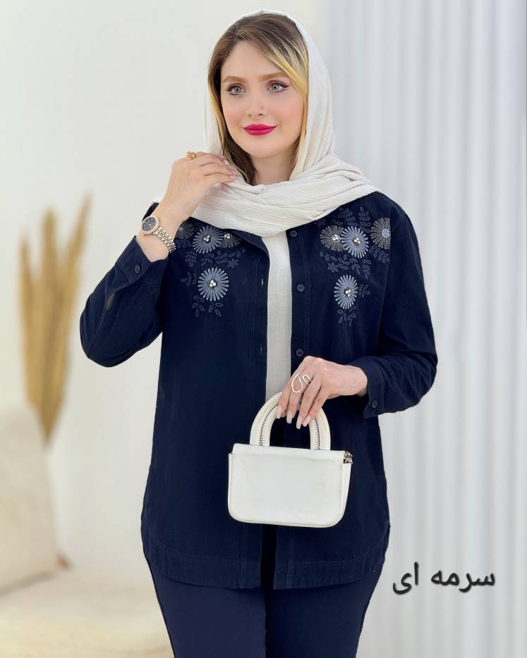 مانتو لینن منجوق دوزی کد i782