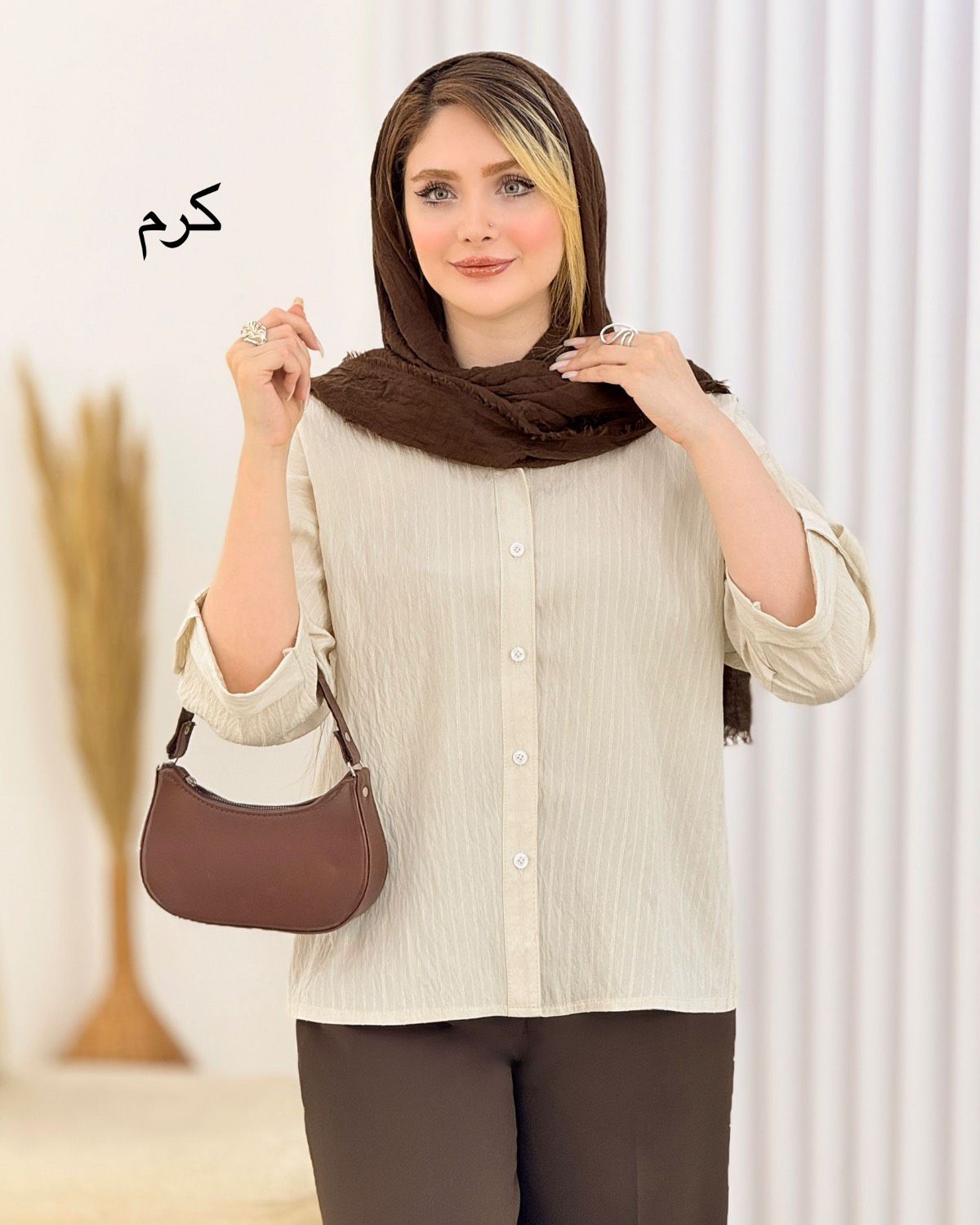 شومیز راه راه پری شیشه ای کد i735