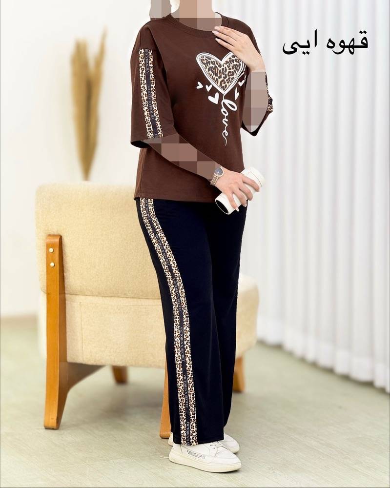 ست تیشرت شلوار پلنگی کد I634