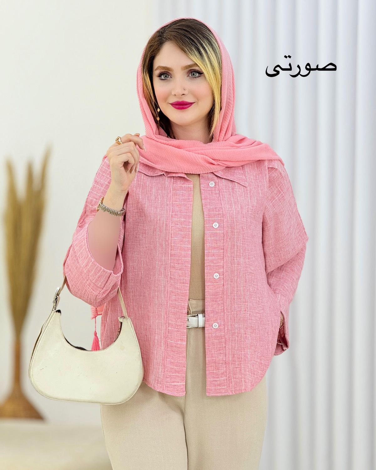 شومیز راه راه آستین پاکتی کد i806