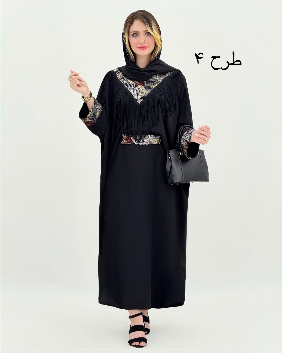 مانتو عبایی خرج کار ریش دار کد i860