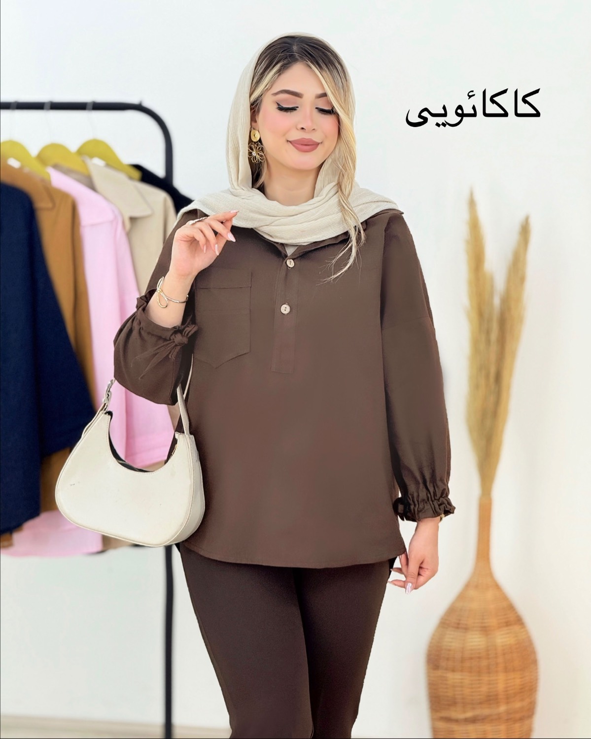 شومیز لینن آستین بندی کد i352