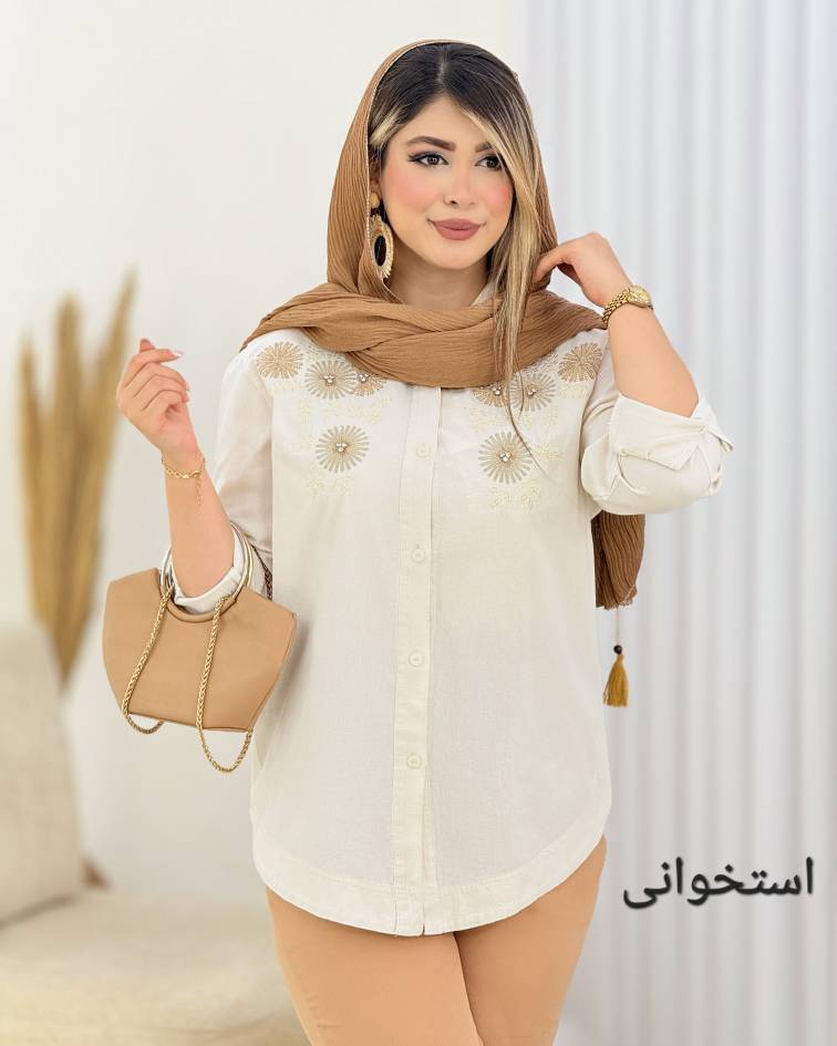 مانتو لینن منجوق دوزی کد i782