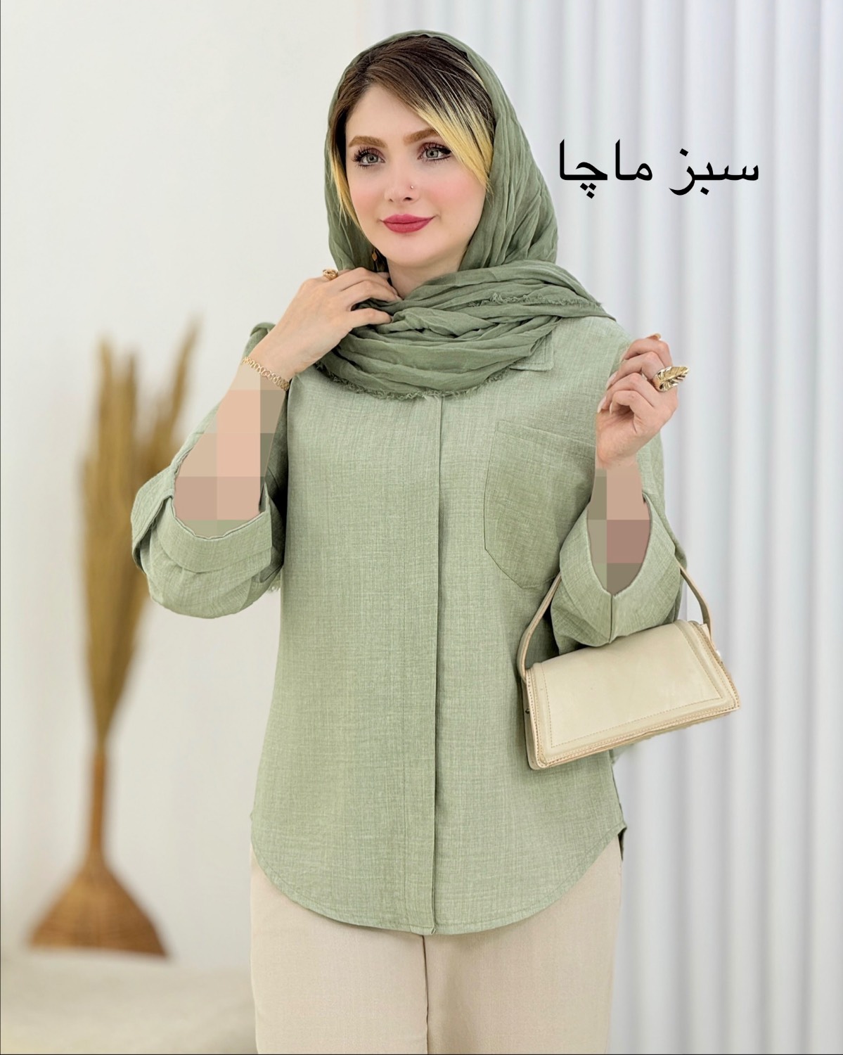 شومیز پشت دکمه شانتون ژاکارد کد i712