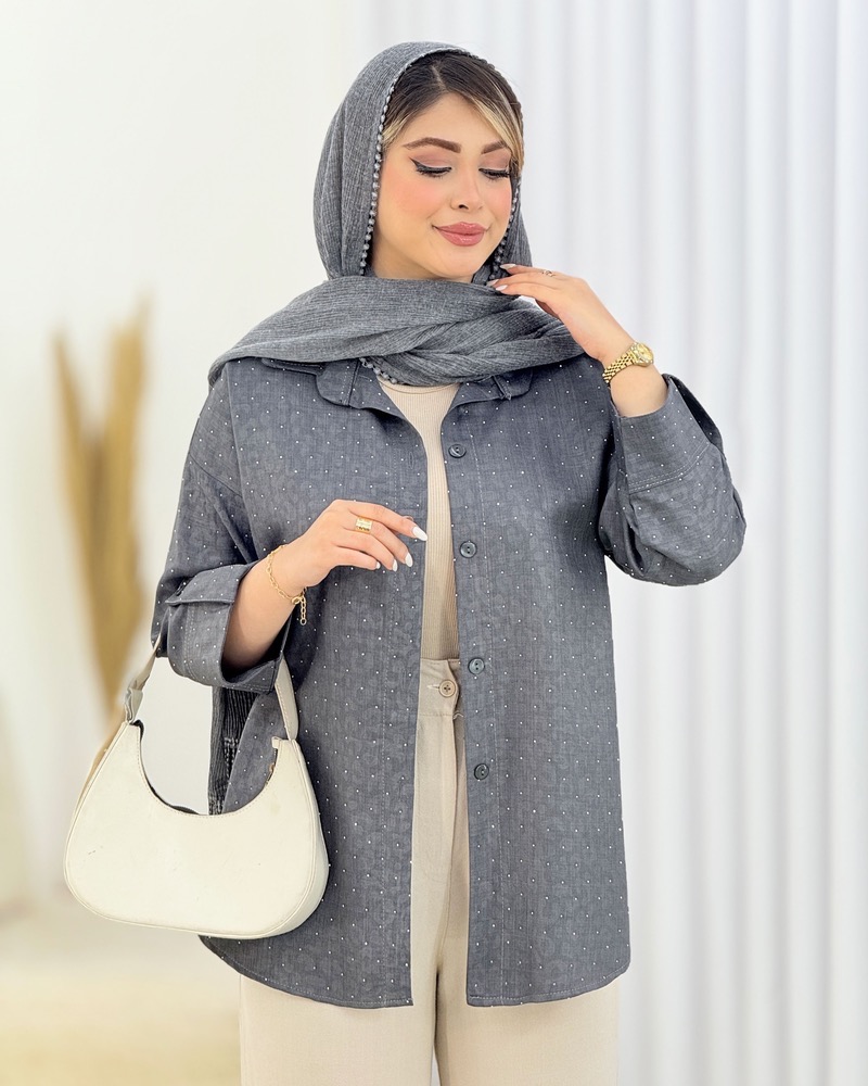شومیز صوفیا نگینی پاگون‌دار کد i615